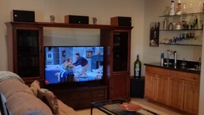 60" Flat screen with surround sound