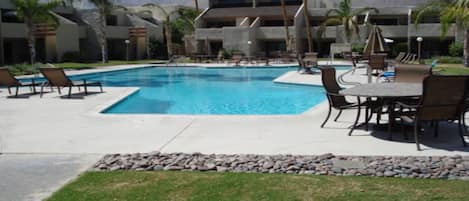 This is one of the largest heated pools in Palm Springs