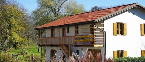 House has wooden structure,filled with straw and has a very low impact on nature