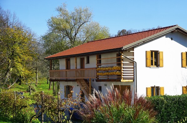House has wooden structure,filled with straw and has a very low impact on nature