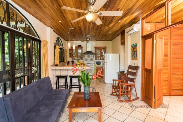 Living room and kitchen