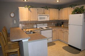Renovated kitchen includes all appliances you need to enjoy your stay.