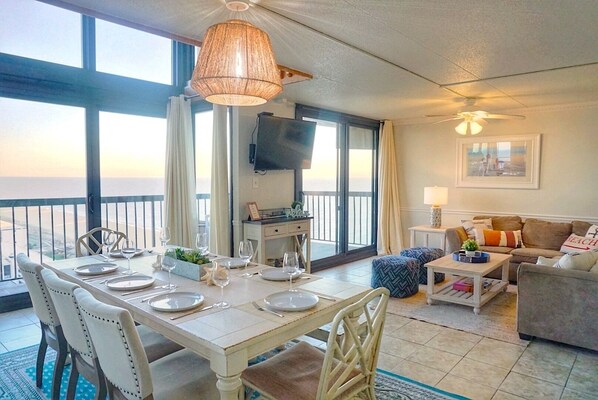 Breathtaking panoramic ocean & bay views in open floor plan