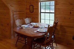 Dine in country kitchen, watch for wildlife out the window.