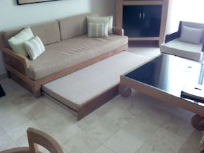 sofa with sleeper pullout (two in living room)