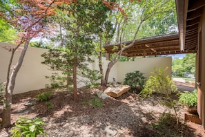 Peaceful courtyard entry