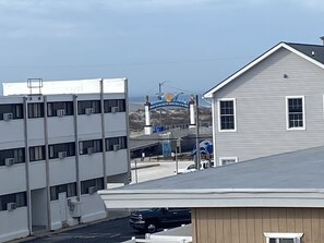 The view of the entrance of the boardwalk from the deck