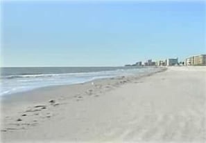 Long beach-footsteps in the sand!