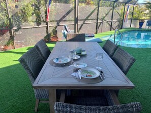 Lanai dining table seats six