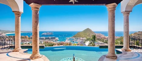 Infinity Pool looking out over the Marina, Sea of Cortez and the Pacific Ocean