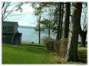 View of lake near area where our stairs to beach are. (not our home to left)