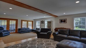 Open floor plan on main floor.