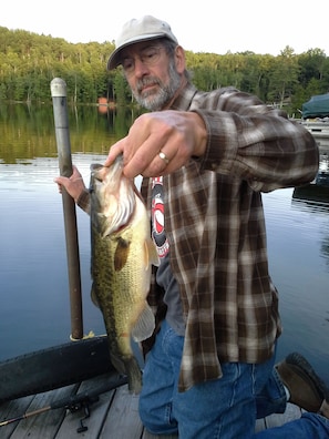 Bass caught off the dock.