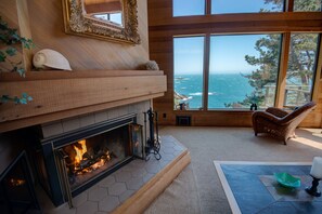 Wood burning fireplace. Firewood supplied by owner.