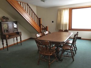 Large dining area for gathering for dinner or games.