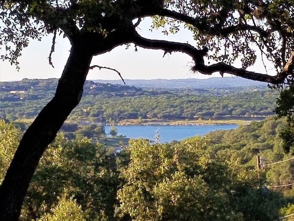 Lake views as well as long range hill country views