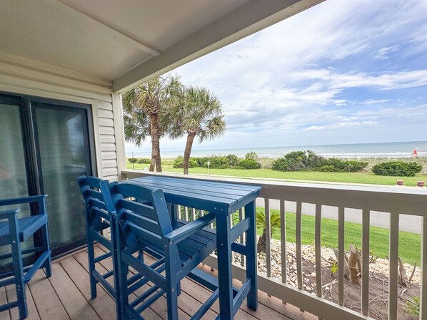 Deck and View to Private Beach