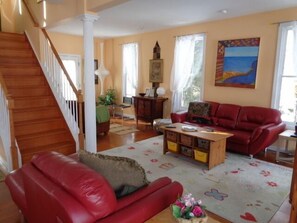 Beautiful open living area with TV and DVD