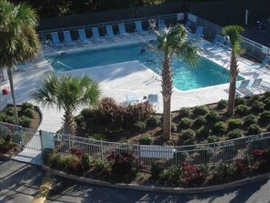 View of Admiral's Row pool from balcony