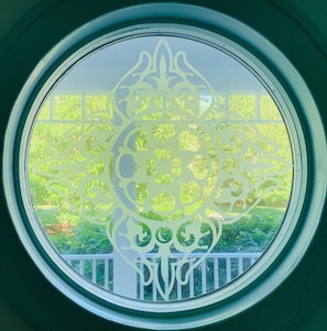 Interesting architectural feature bringing light into our 1st flr powder room.