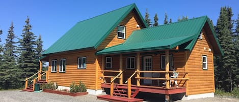 Our "Eagles Retreat" cabin overlooks the Kenai River of Alaska.