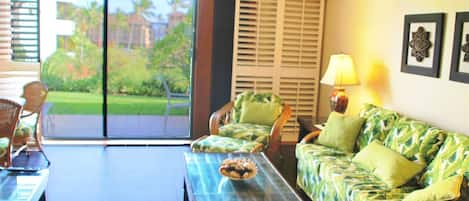 Living Room with great lanai views