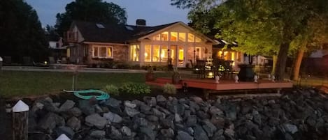 VIEW OF HOUSE AT NIGHT - FROM DOCK