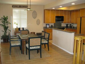Enjoy a quick meal at the kitchen dining table