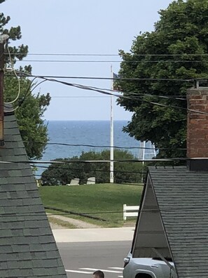 Lake Michigan view from Master deck with zoom or binoculars.