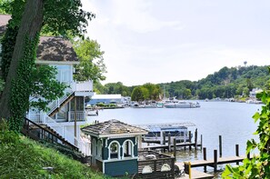 View of downtown Saugatuck, MI and the harbor from the Treehouse Cottage
