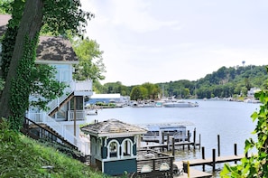 View of downtown Saugatuck, MI and the harbor from the Treehouse Cottage