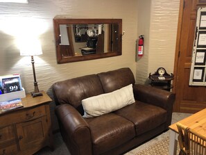 Leather loveseat