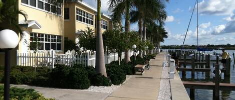 Boat docks and fishing pier just outside condo back door