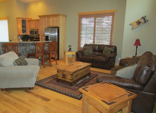 New living room furniture makes this a very comfortable living space.
