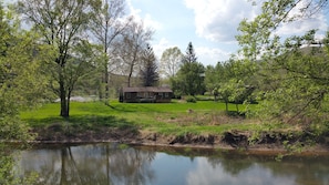 A Beautiful Cabin on Pine Creek viewed fom the Rail Trail.