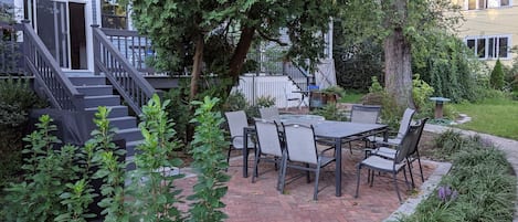 Your exclusive patio and garden off the deck outside the kitchen.