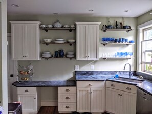 The kitchen area
