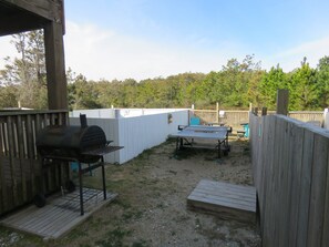 Fully fenced in pet area and play area 