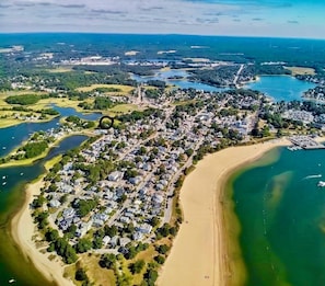 See our location right on the water and within minutes walk to the beach.