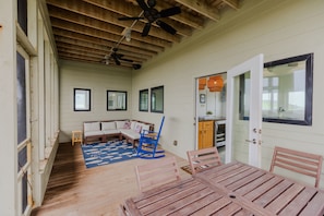 Fully enclosed screen porch right off kitchen