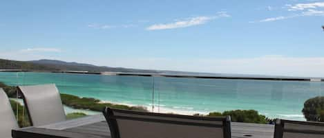 Bay of Fires views from the deck of Beachhouse Binalong