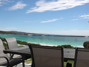 Bay of Fires views from the deck of Beachhouse Binalong