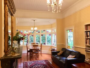 One of the Large lounge/dining rooms. Gas marble fireplace & Central heating 