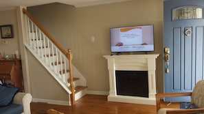 Electric fireplace and living room tv