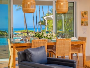 Ocean View Dining and Open Area Concept Living Room