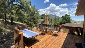 Rear deck in Summer. Mt. Elden view.