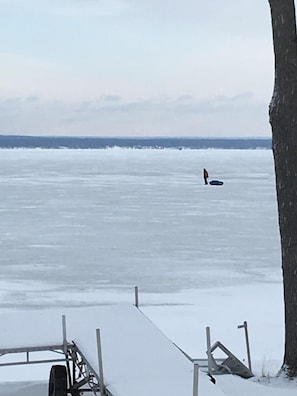 Ice fishing in January 