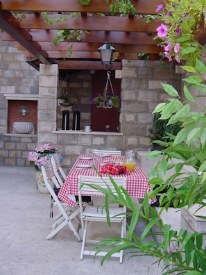 Outdoor dining area