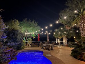 Enchanting patio at night