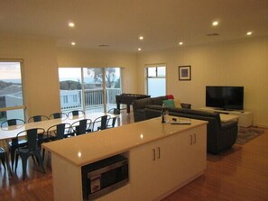 Kitchen and family room